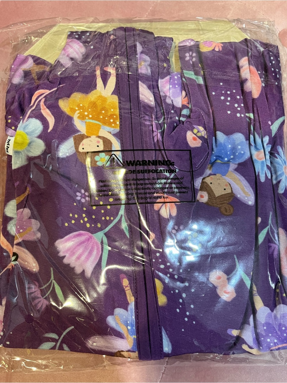 VERY HARD TO FIND Little Sleepies Purple Garden Fairies Zippy Baby Sleeper 6-12m - Picture 2 of 3